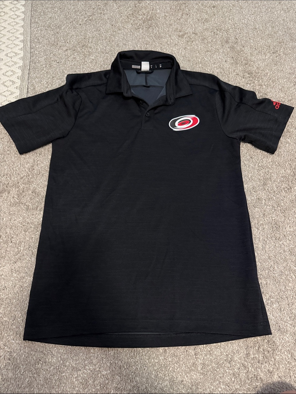 adidas Black Polo with Carolina Hurricanes Logo